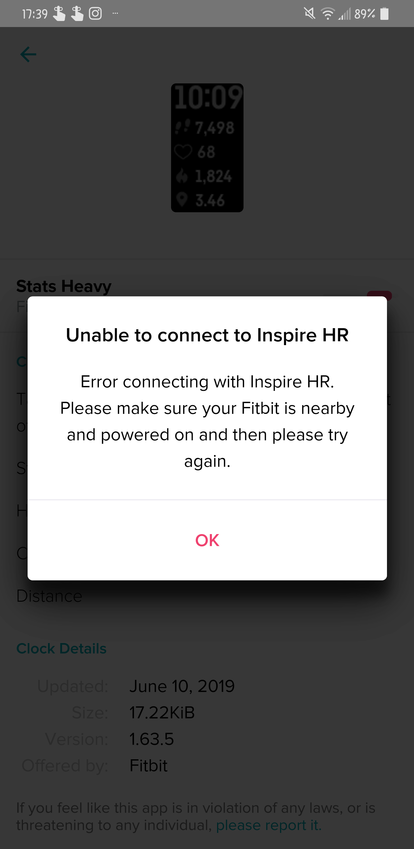 fitbit inspire screen blank