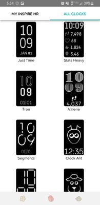 Fitbit inspire 2025 watch faces