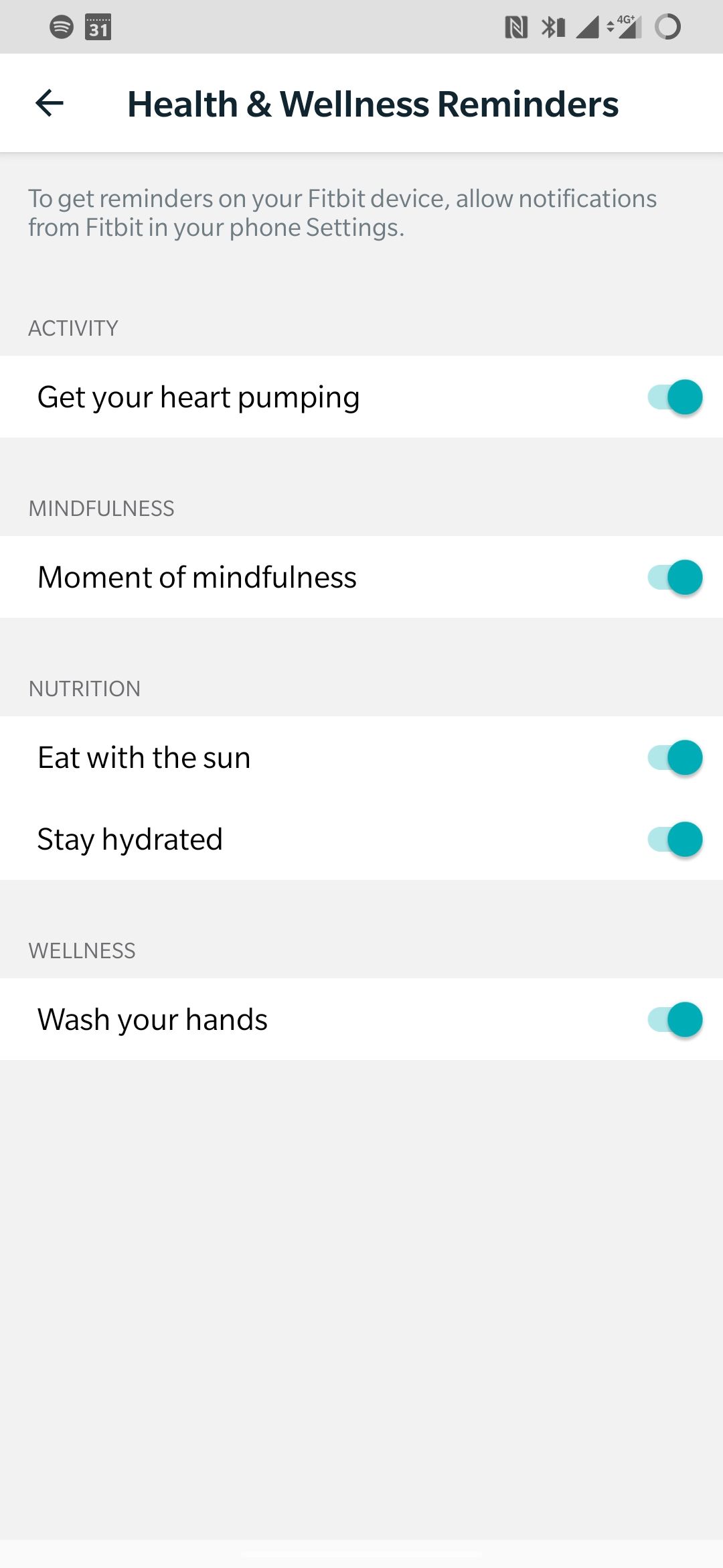 ALL Fitbit health and wellness reminders should be Fitbit