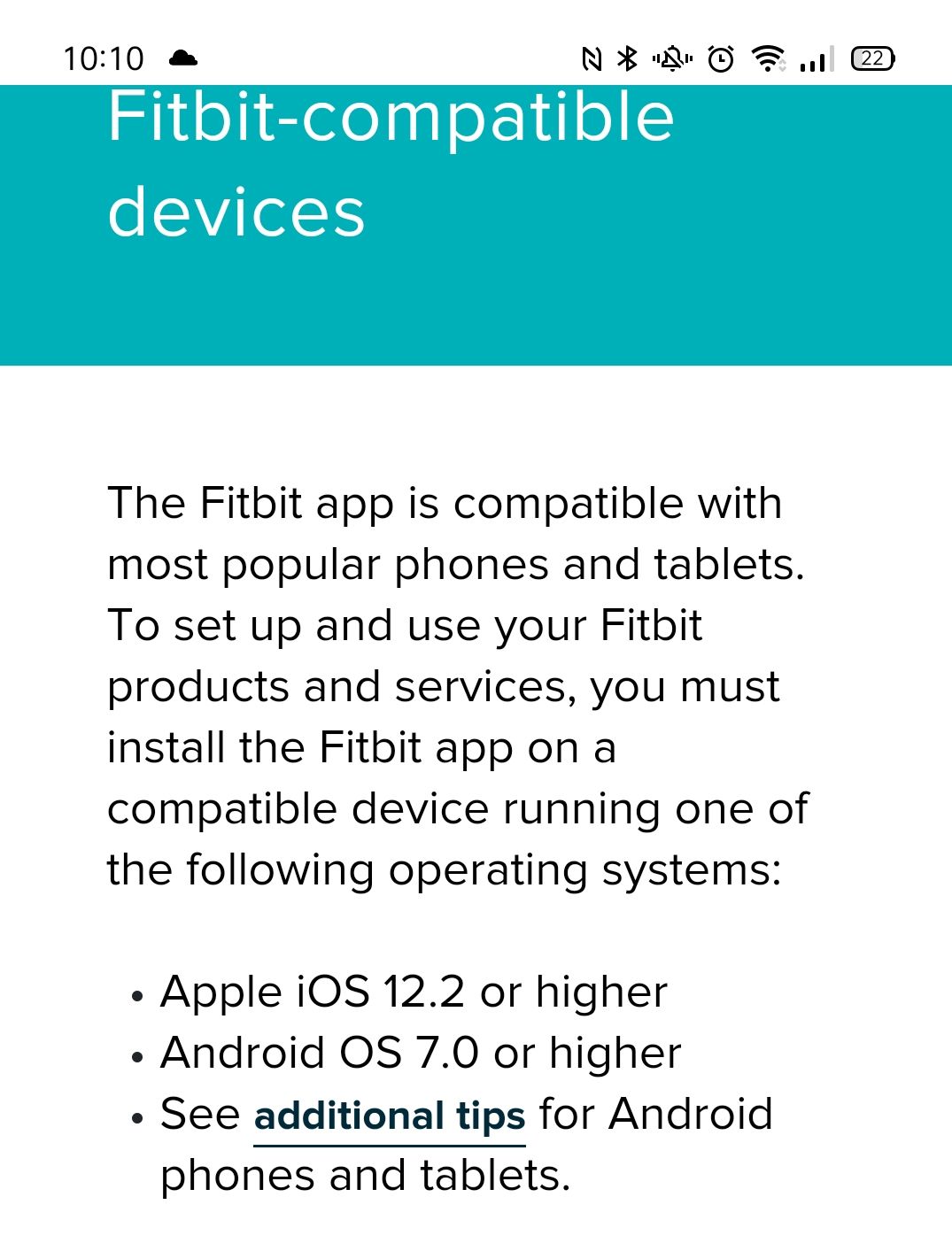 fitbit compatible devices list