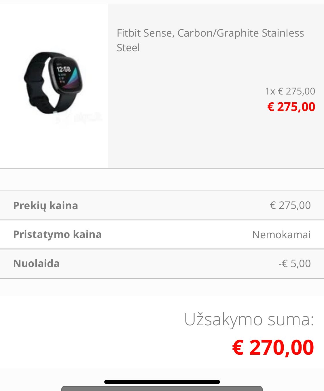 fitbit sense shipping