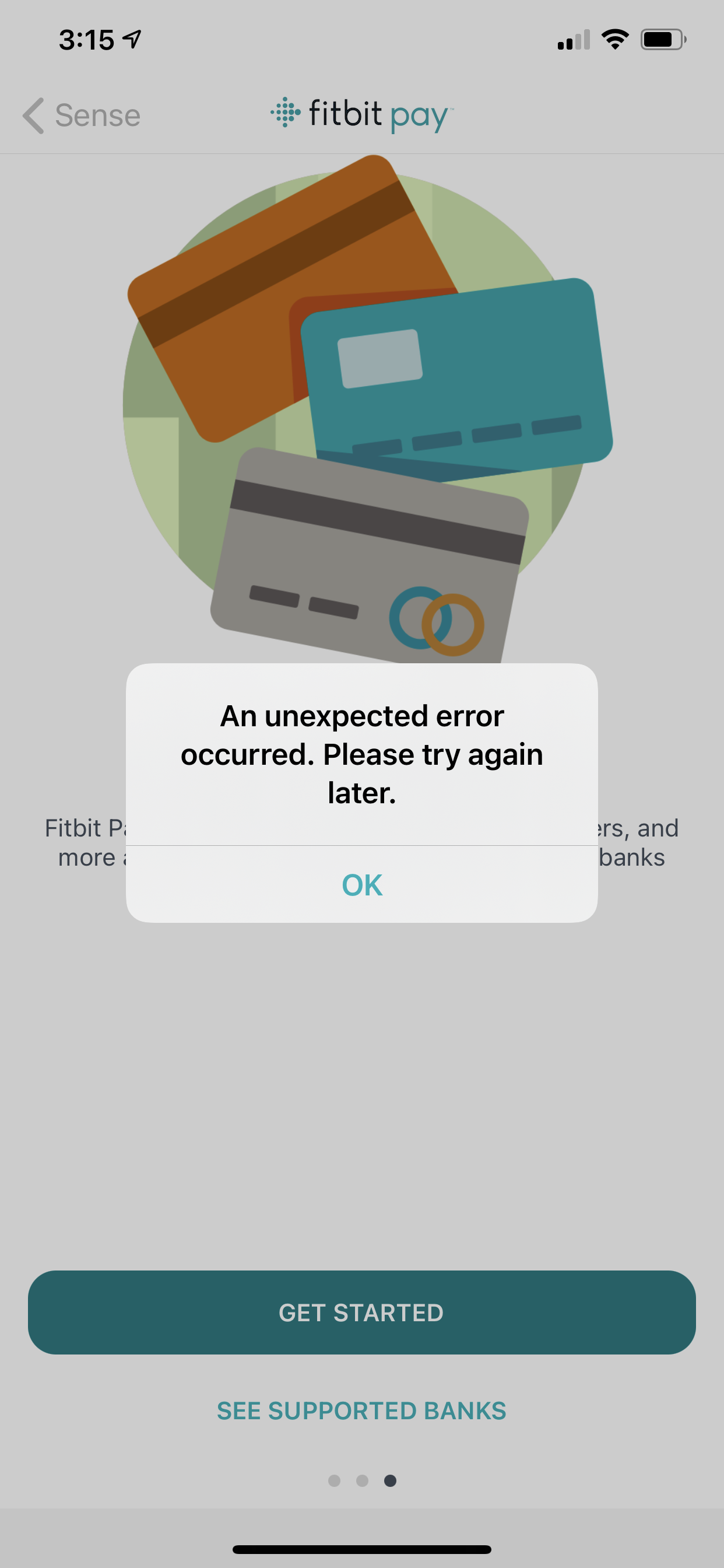 unable to set up fitbit pay on sense fitbit community