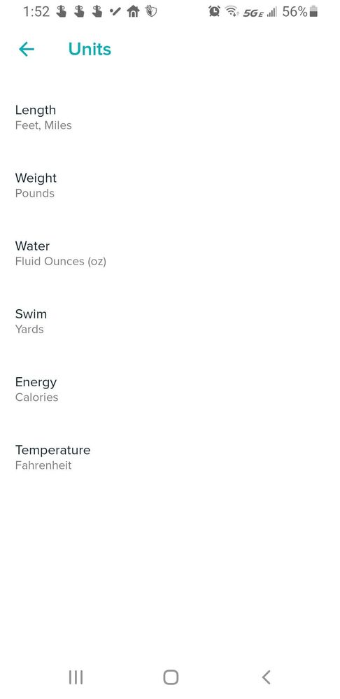 Fitbit App Length Units
