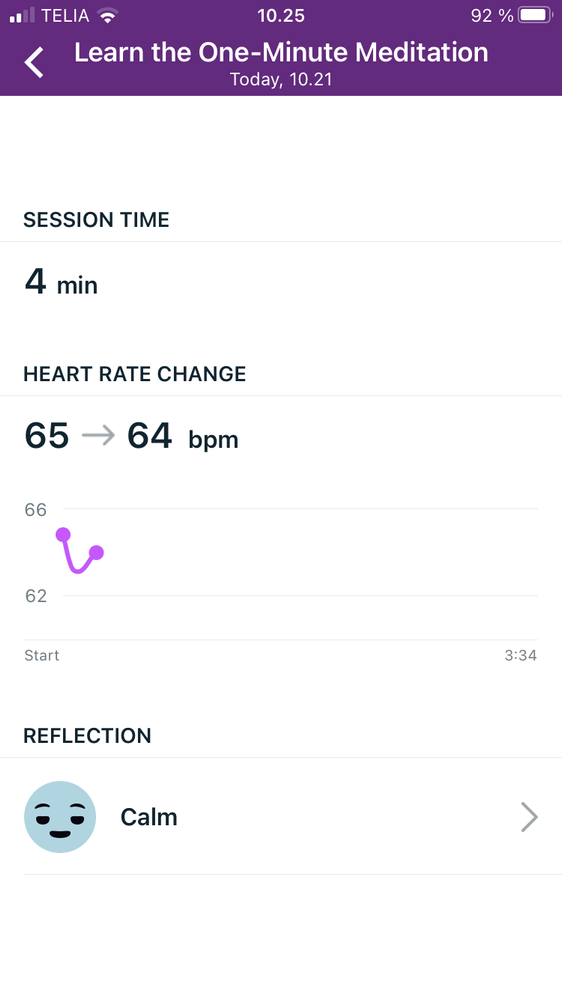 After 5 sec, a fragment of the measure HR becomes visible