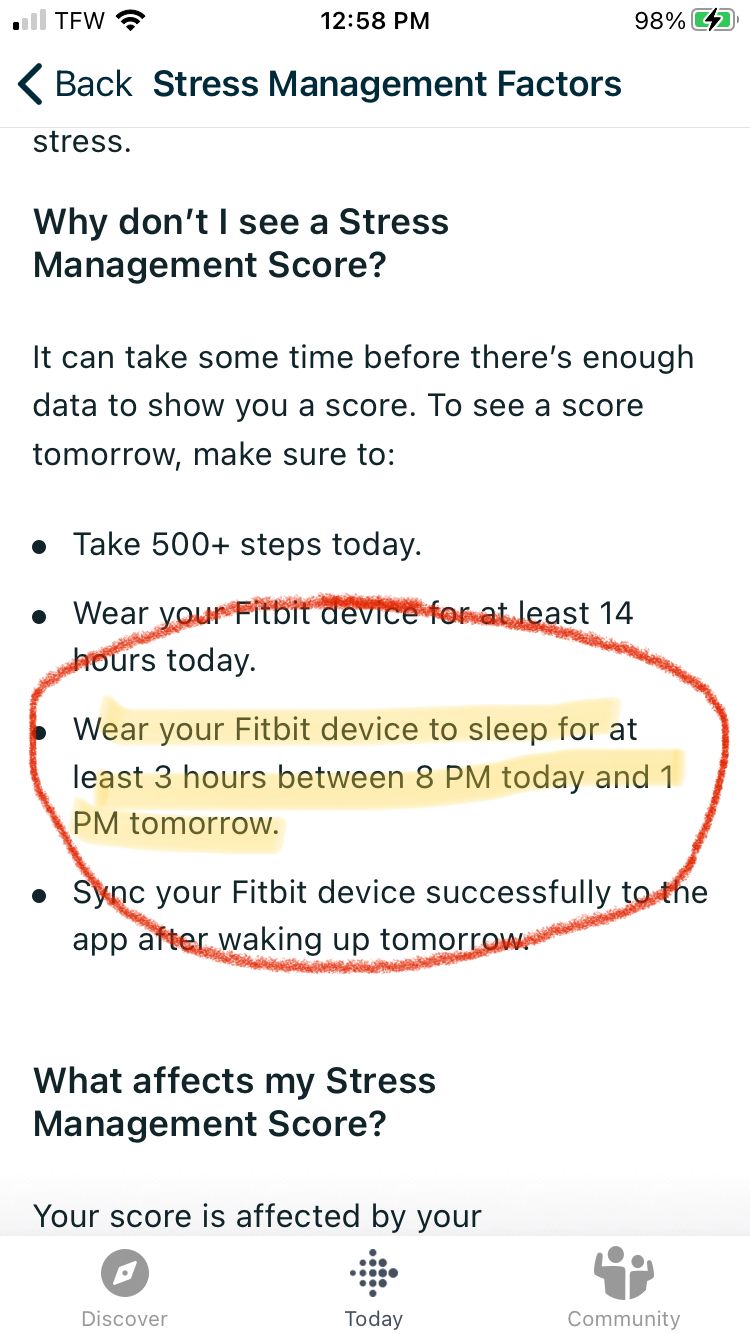 Fitbit stress best sale management score