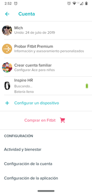 en la aplicación se queda "buscando" el dispositivo y no logra sincronizarse