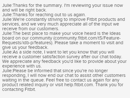 Fitbit keeps vibrating after answering 