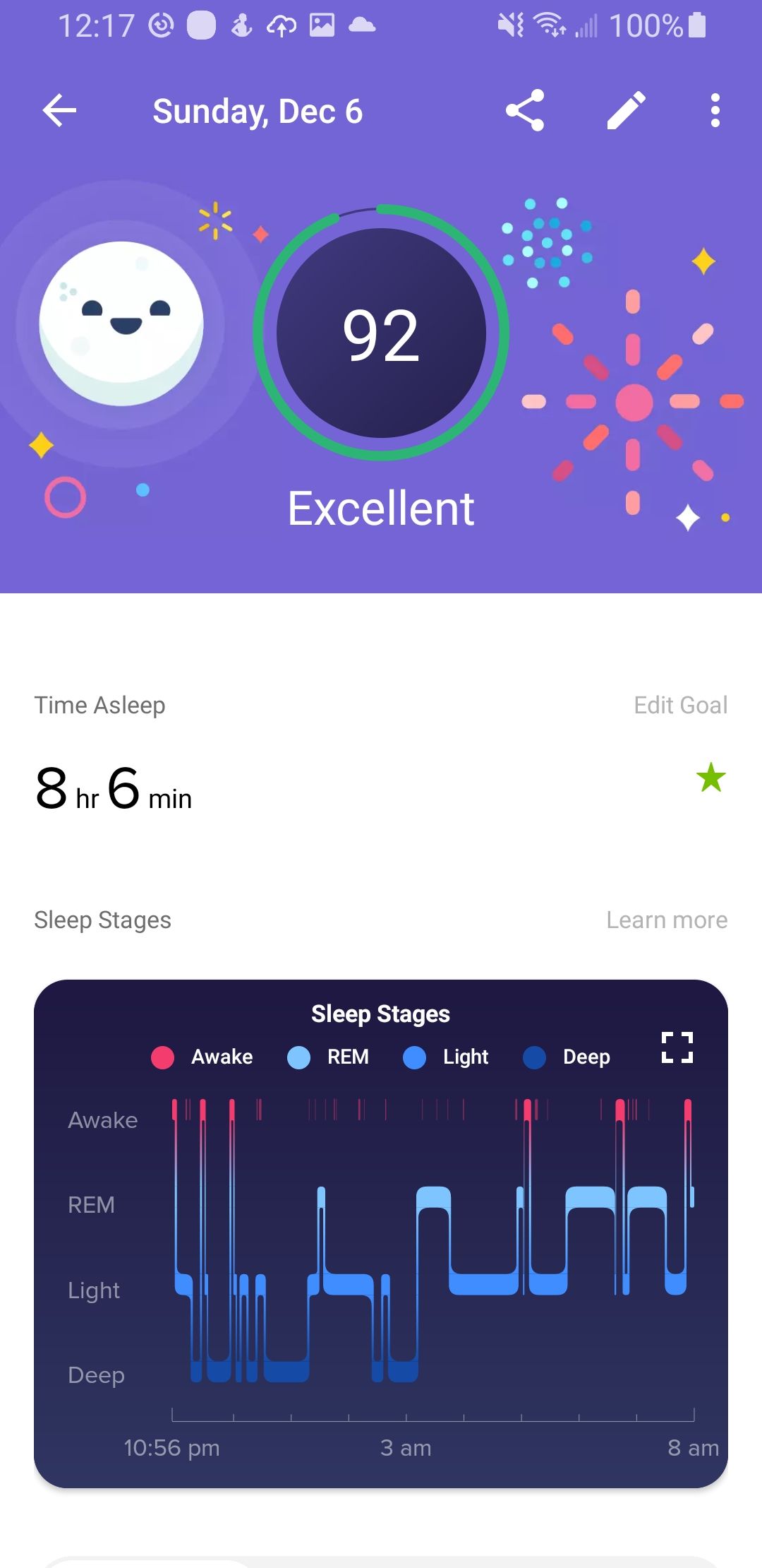 fitbit charge 3 sleep score