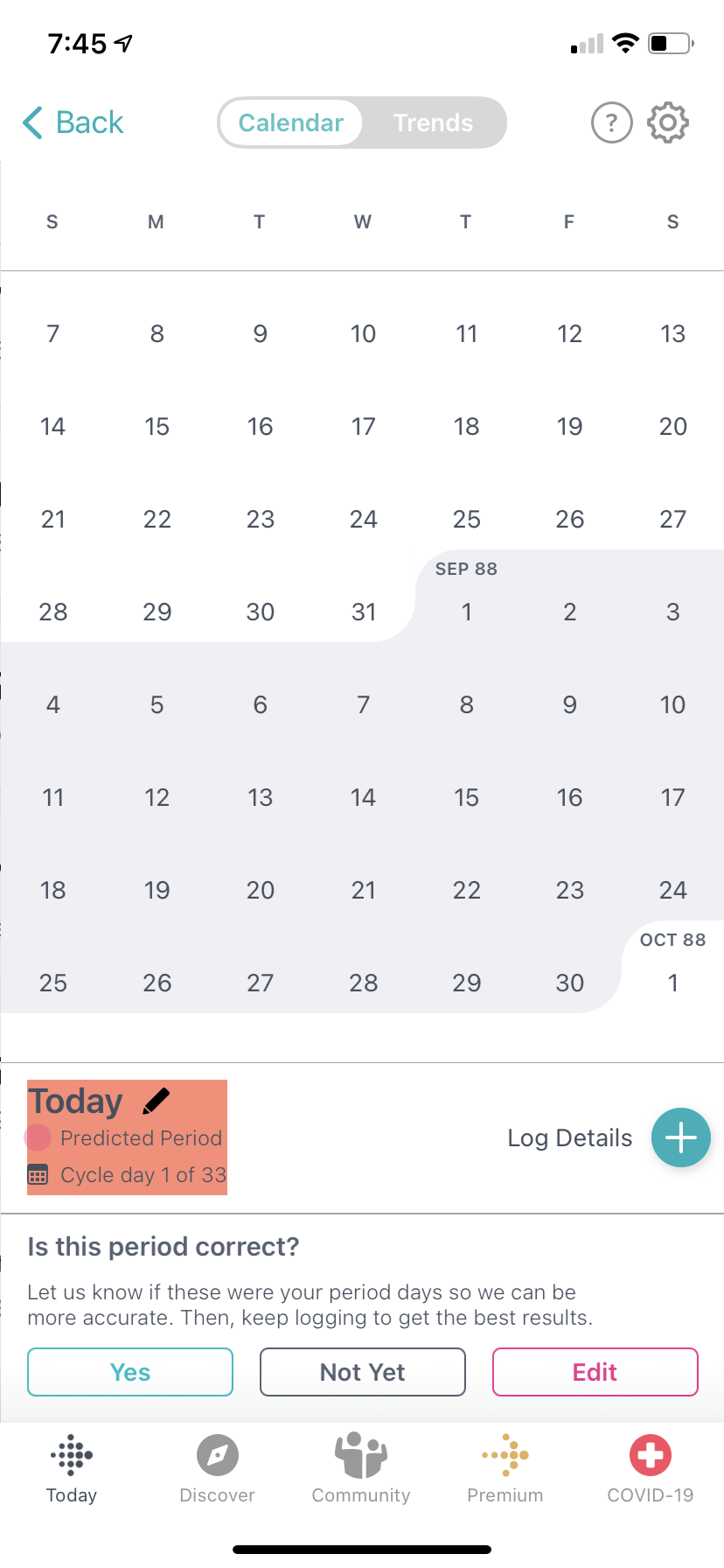 Solved Menstrual Health Calendar not defaulting to curren... Fitbit