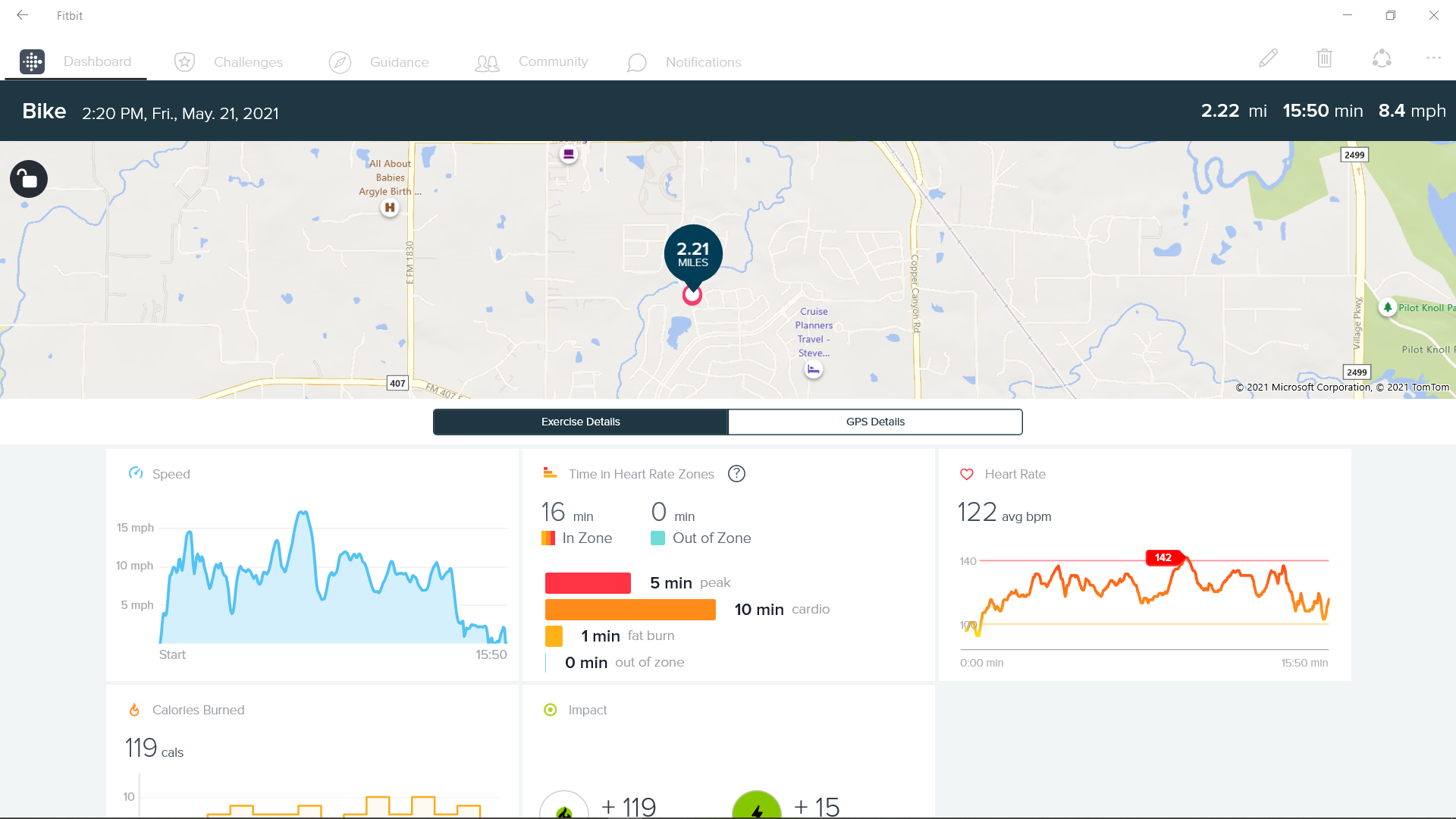 Fitbit track hot sale running route