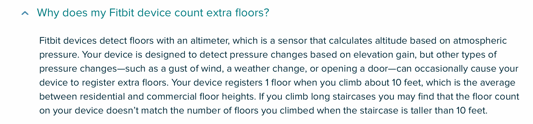 Which fitbit counts online stairs