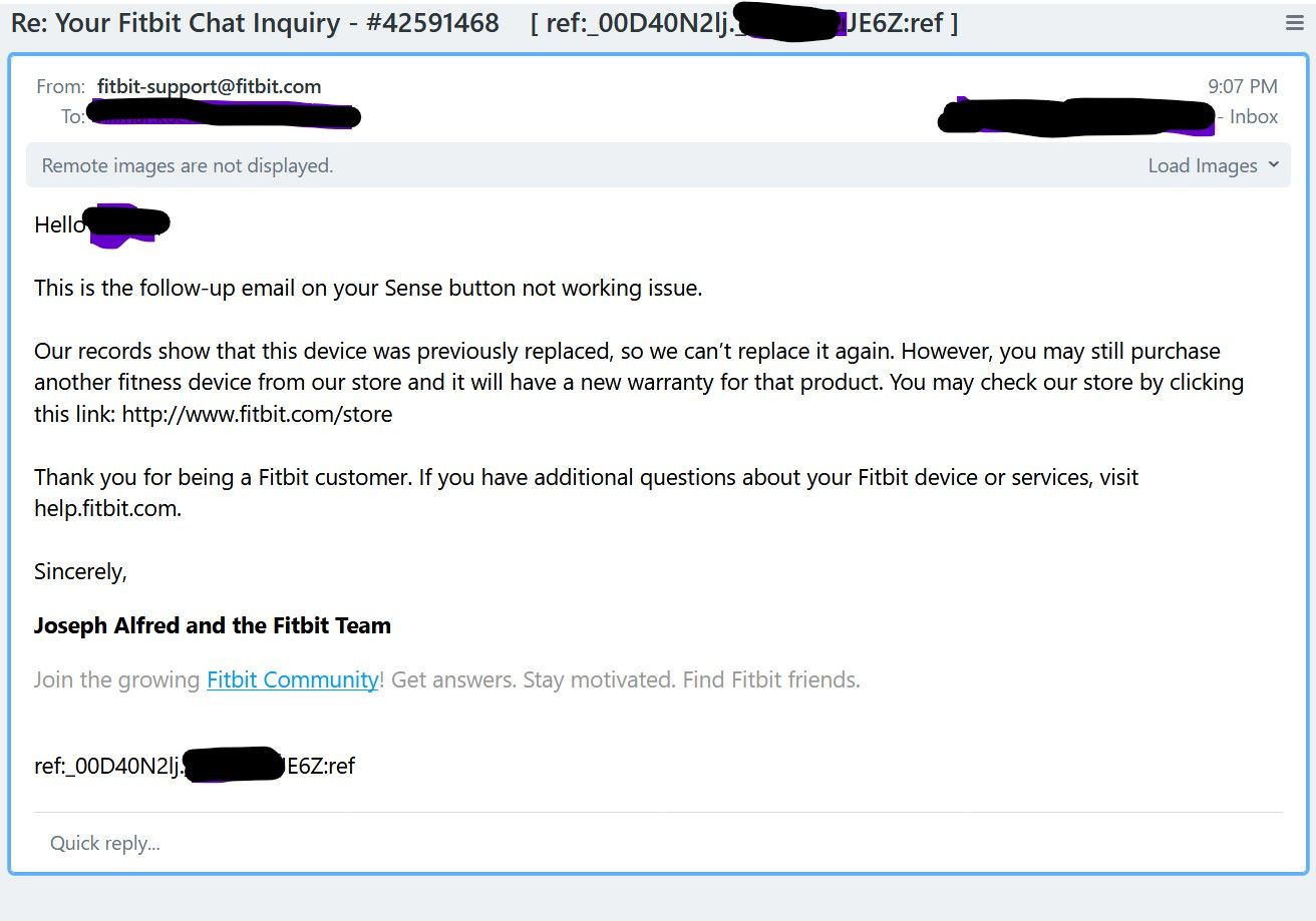 button not working and sensor plate separating Fitbit Community