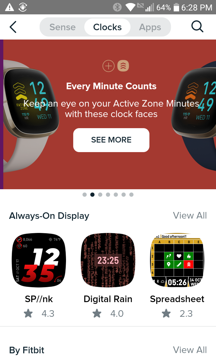 Fitbit versa 2 discount best free clock faces