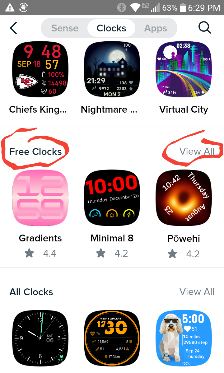 Solved: New watch—how to find free clock faces - Fitbit Community