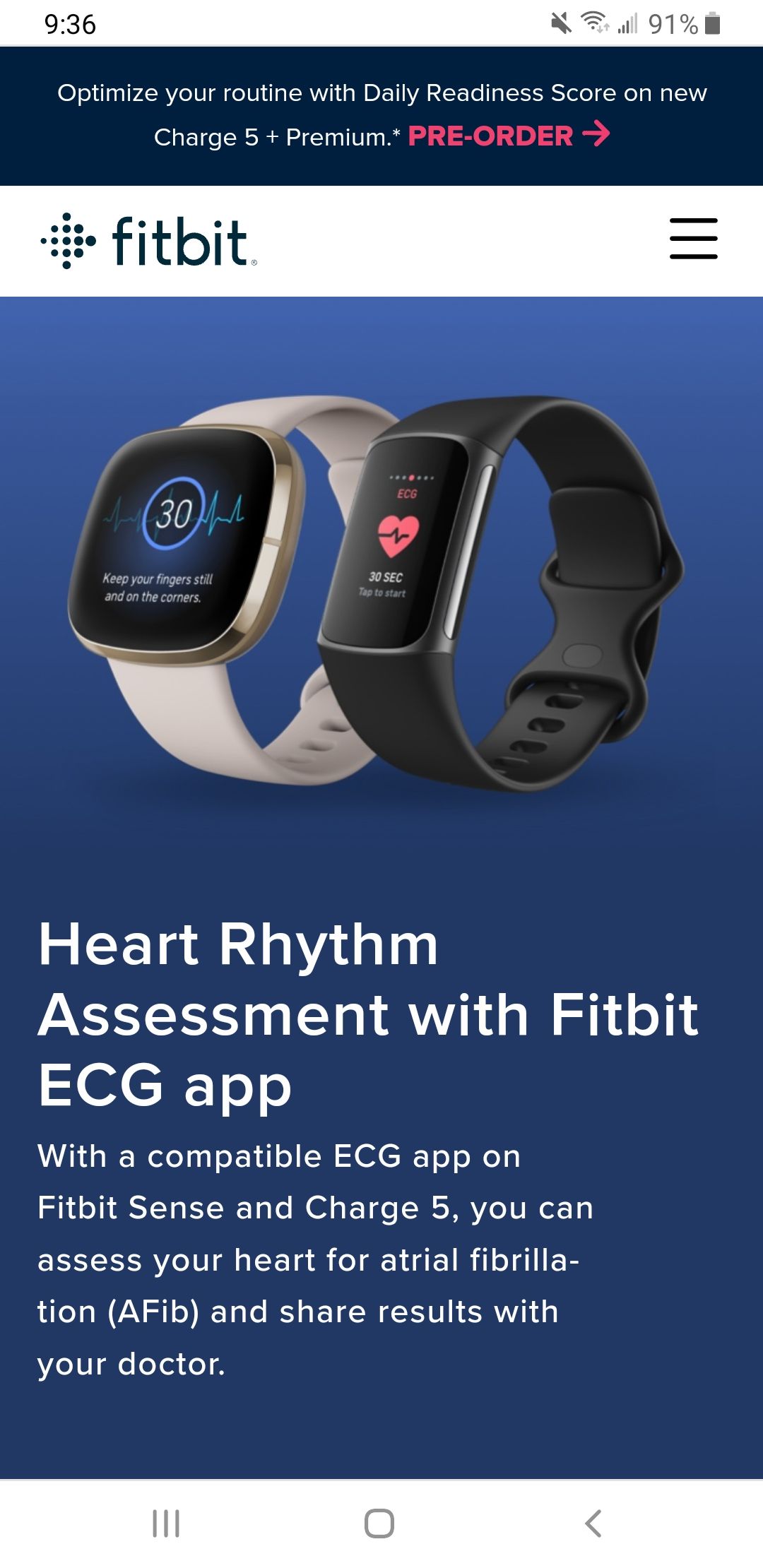 Solved When will the ECG app be available on Charge 5 Fitbit