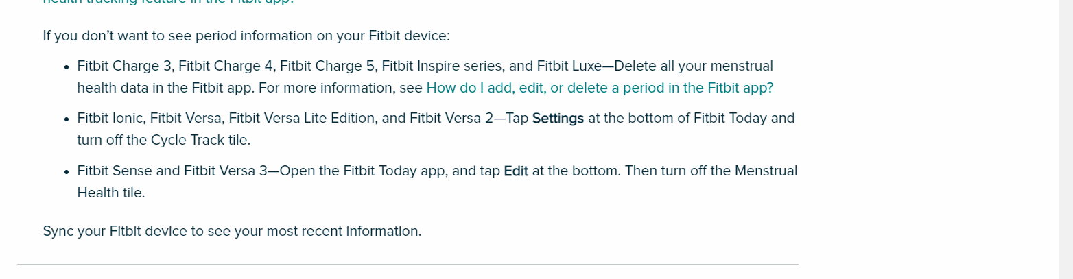 Fitbit discount menstrual tracking