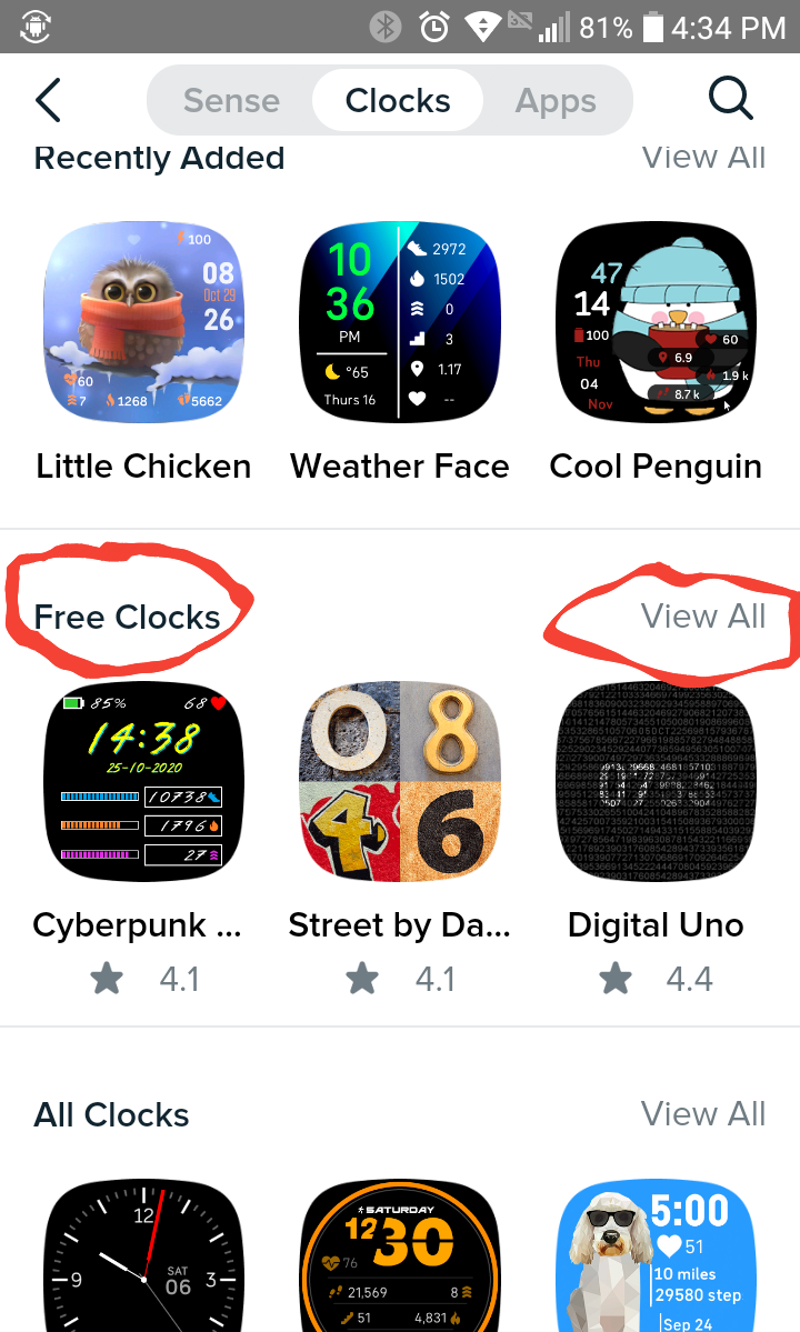 How to search free clock faces on Fitbit App Galle Fitbit Community