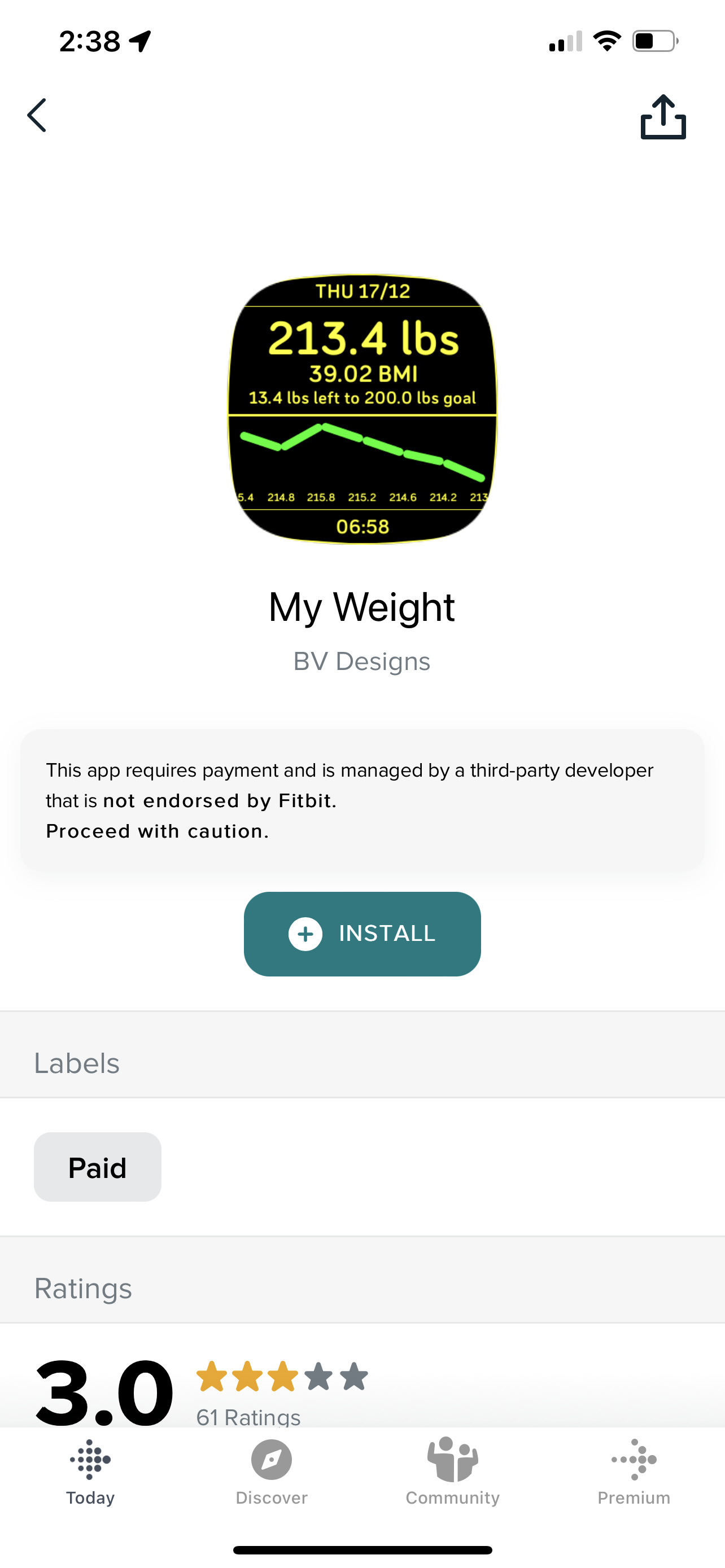 Is there a Sense clock face/app that shows BMI? Fitbit Community