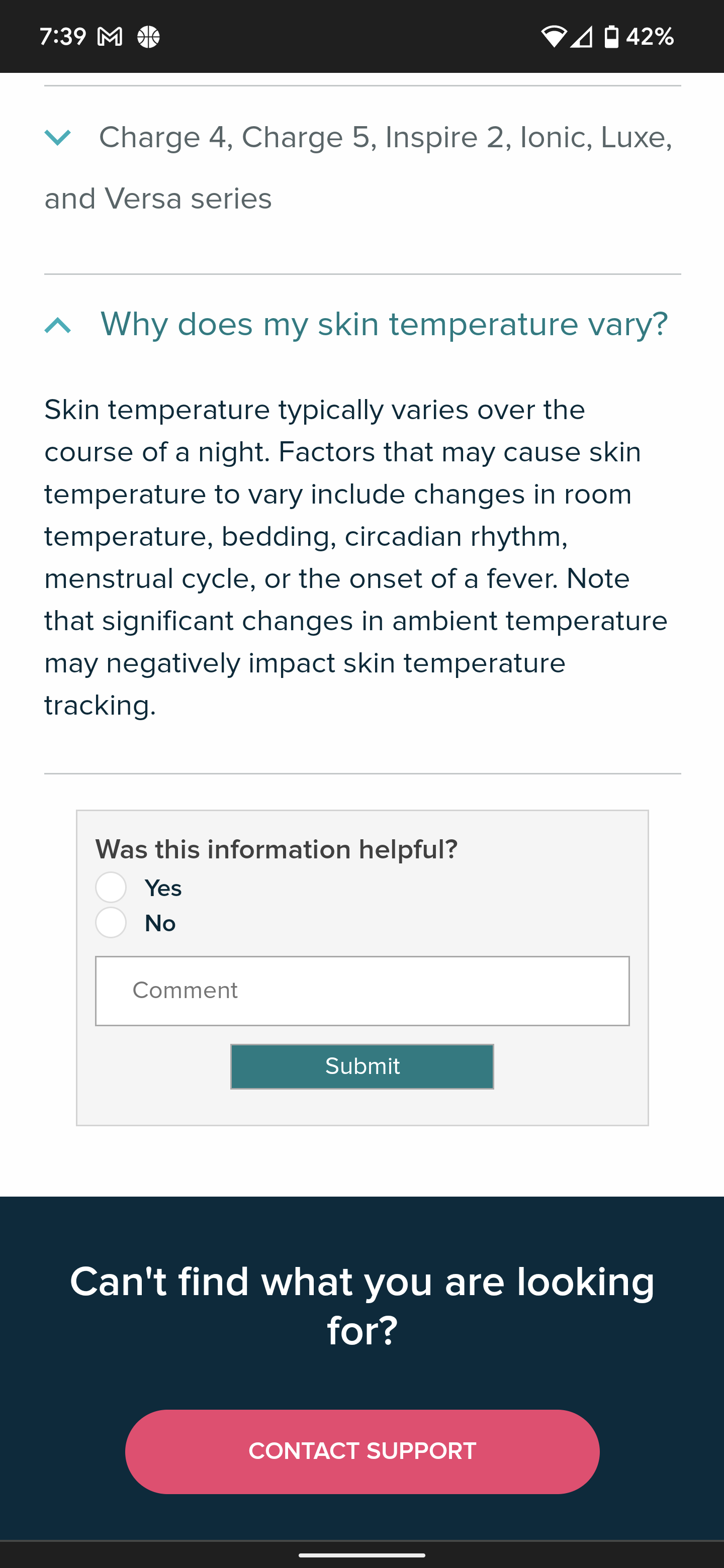 Skin temperature measurement malfunctioning? - Fitbit Community