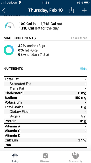 The food is vitamin D fortified milk