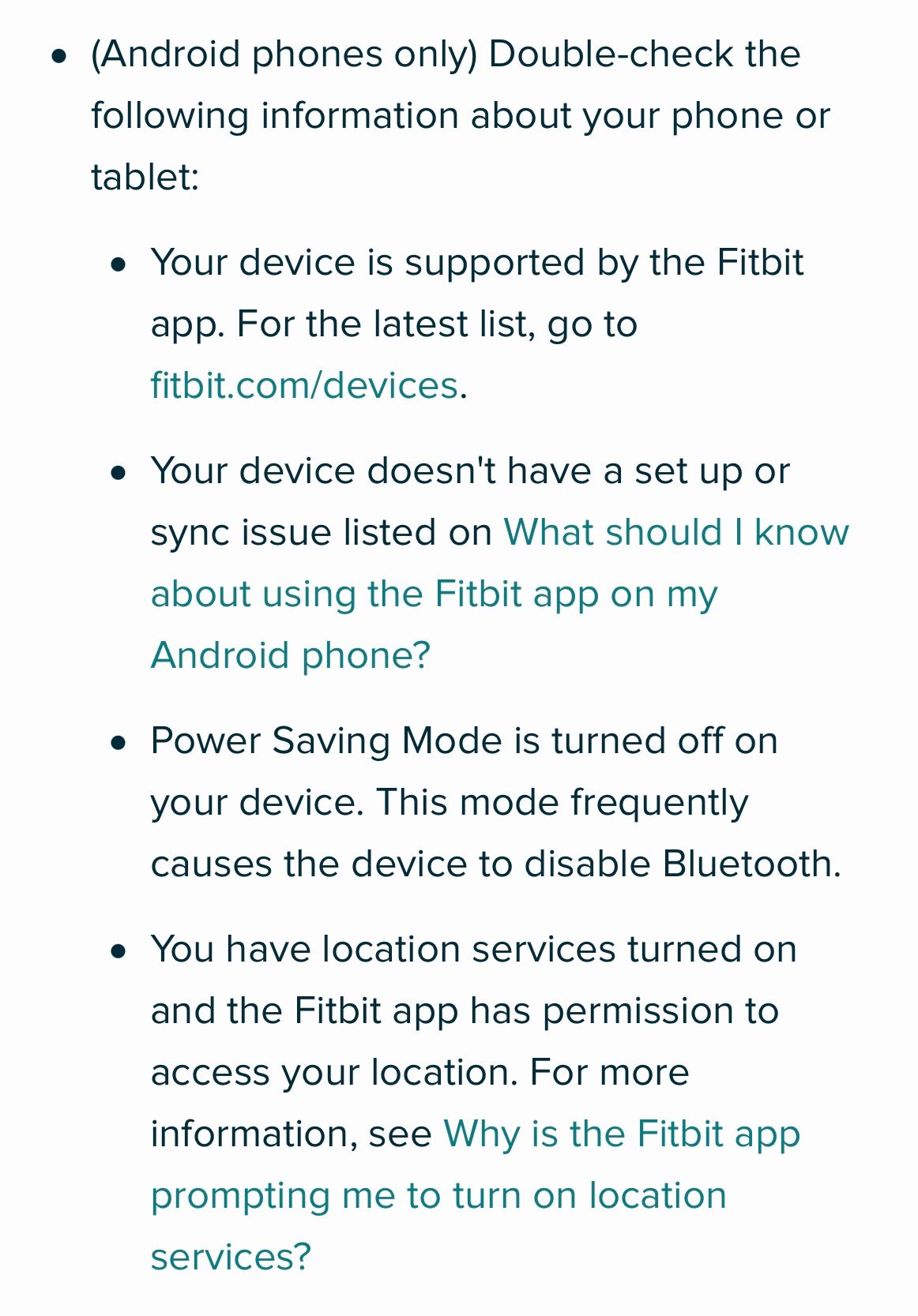 Fitbit will not discount pair with android phone