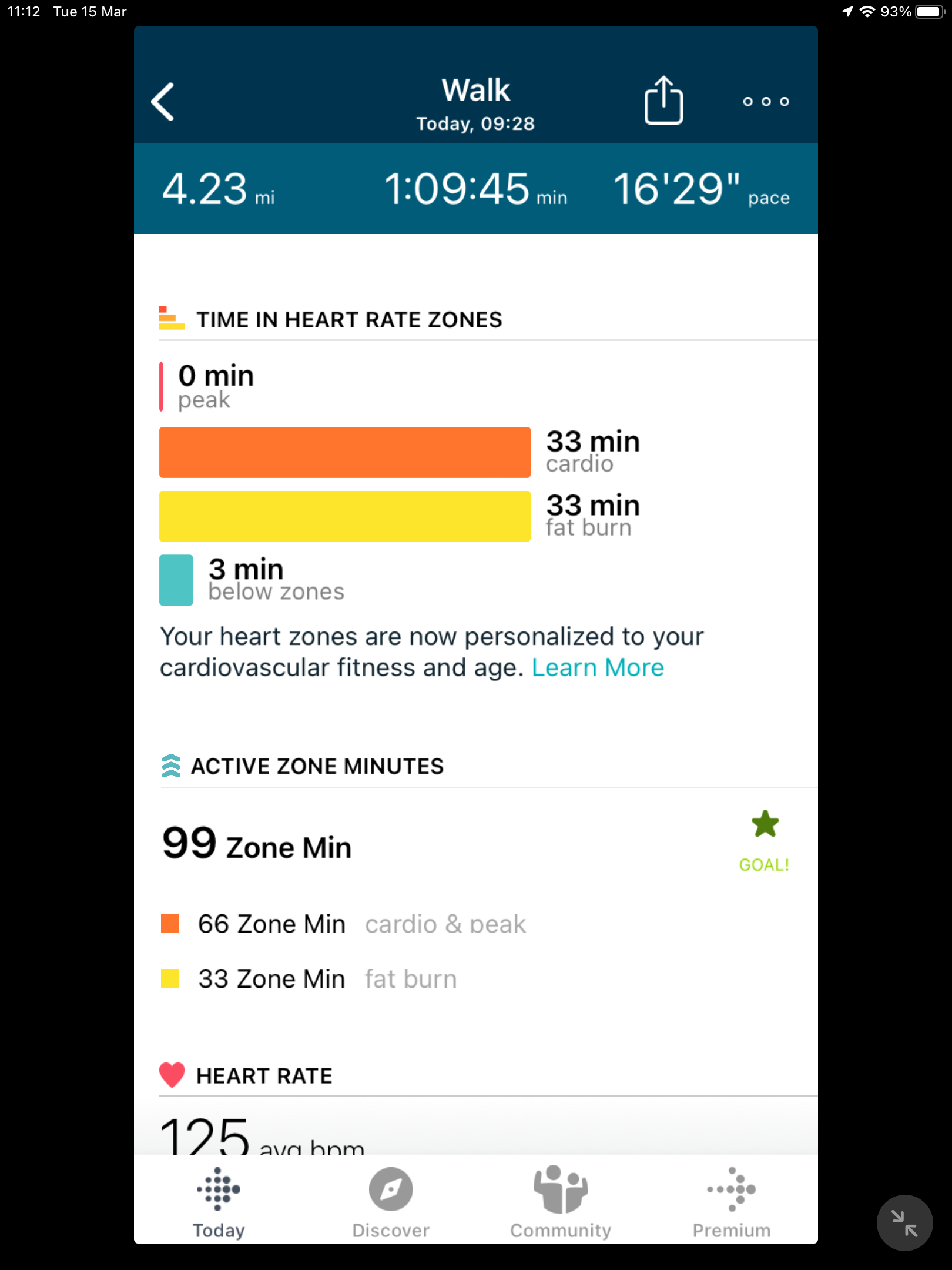 Fitbit best sale fat burn