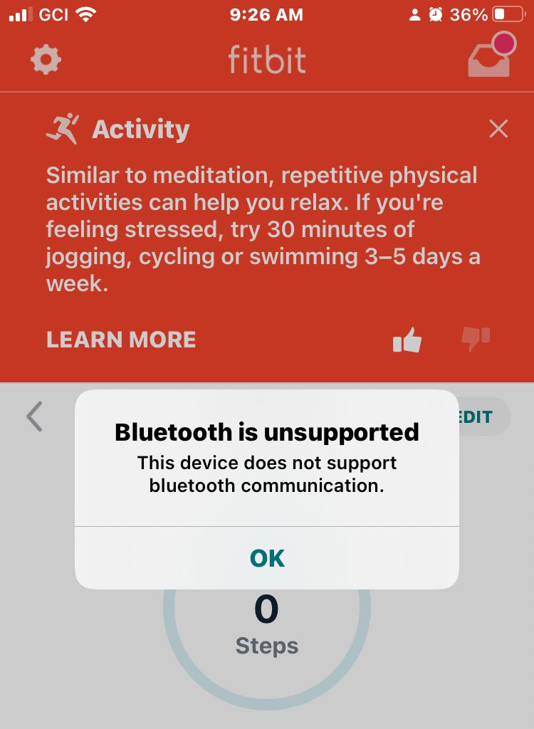 Bluetooth unsupported? Fitbit Community