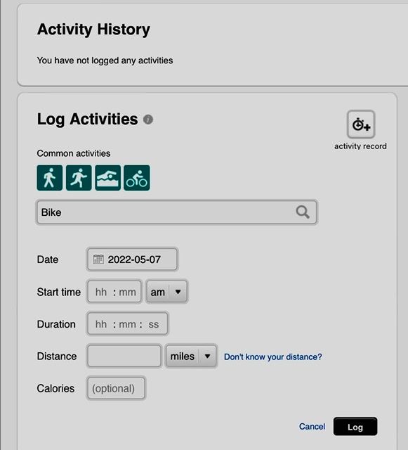 track exercise bike on fitbit