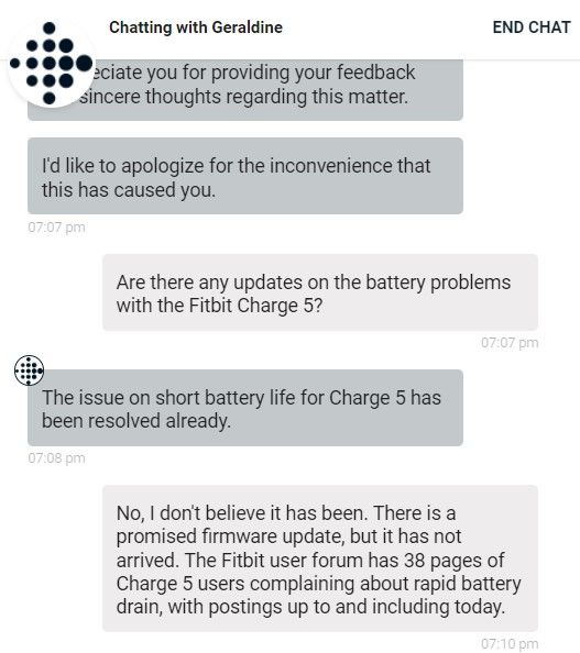 Fitbit charge battery online life