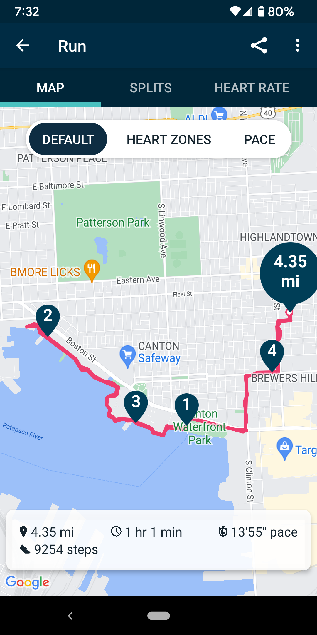 Fitbit map run online