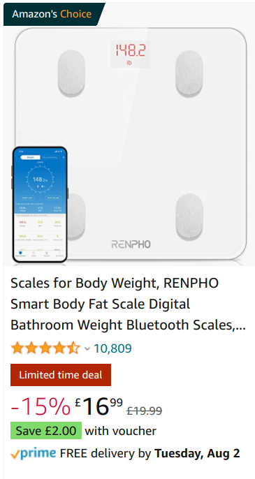  RENPHO Scale for Body Weight, Smart Body Fat Scale