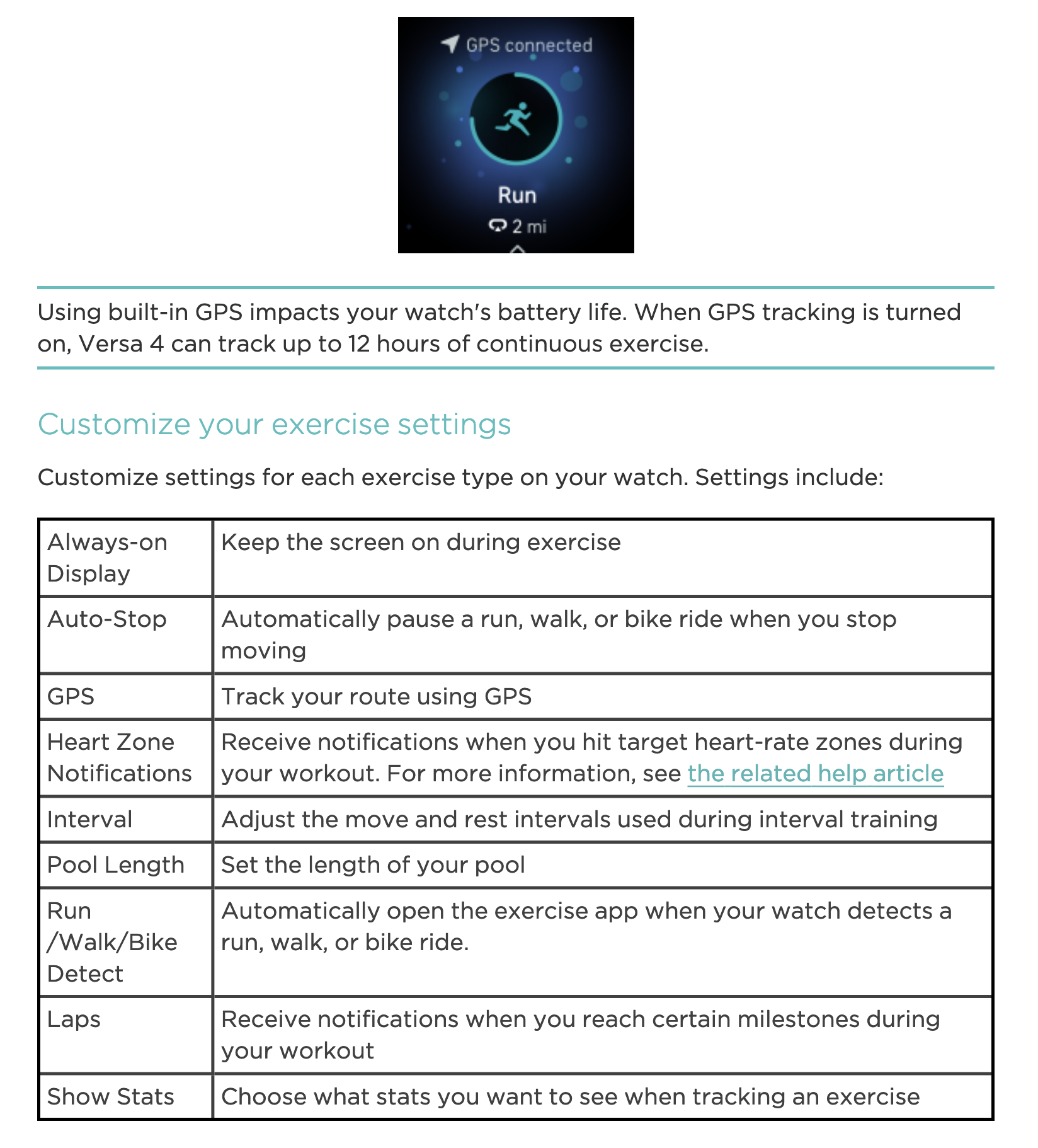 Connected gps cheap on fitbit versa