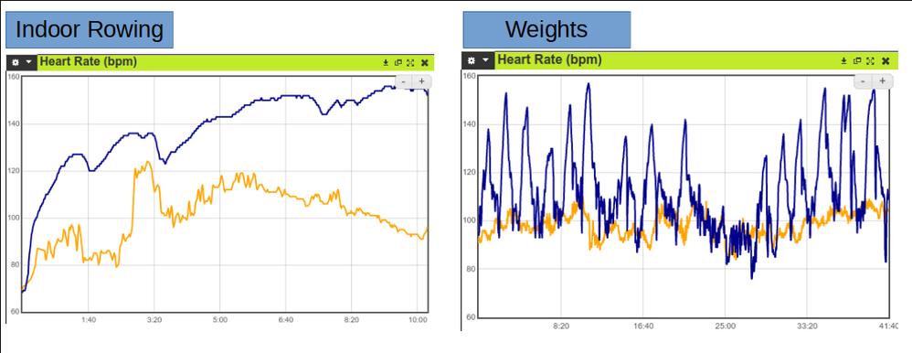 Orange - Fitbit Sense 2, Blue - PolarH10