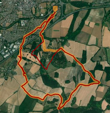 Orange - with GPS drift, Red - fixed (reference)