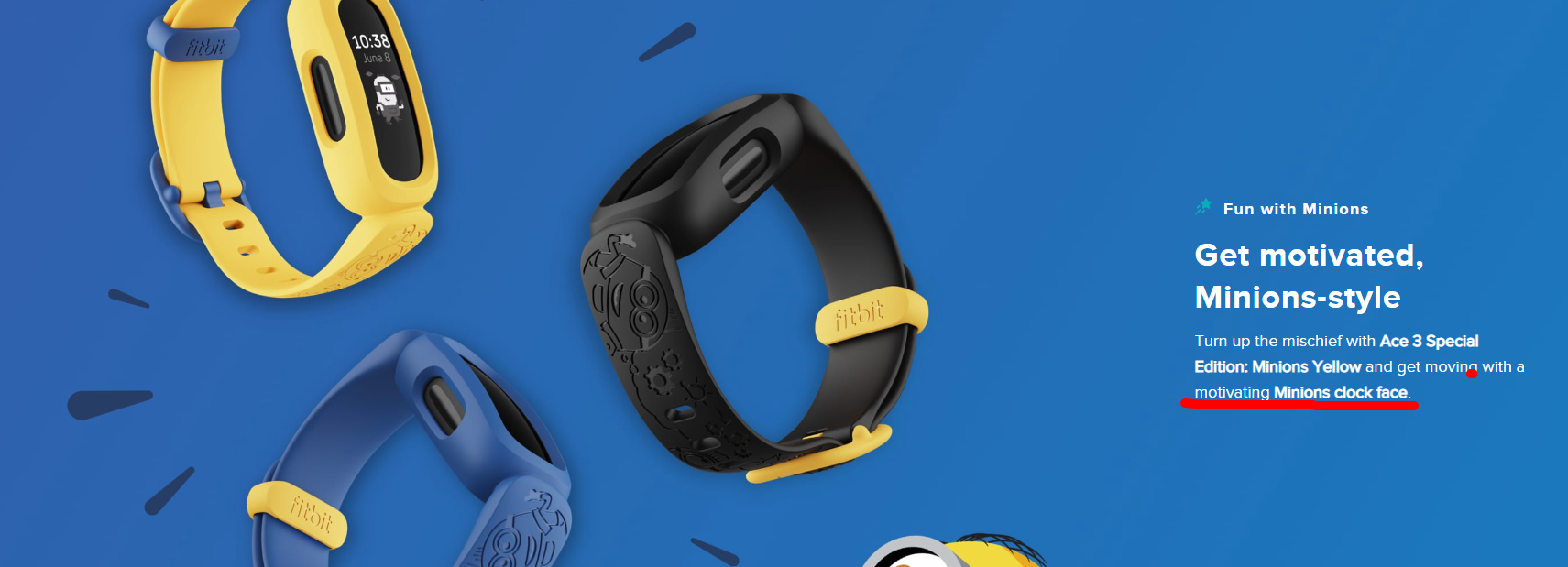 Solved: Ace 3 Minion clock face no longer available - Fitbit Community