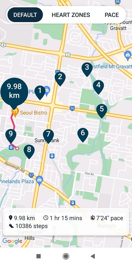 Incomplete RUN map on Android app but no issue on Fitbit