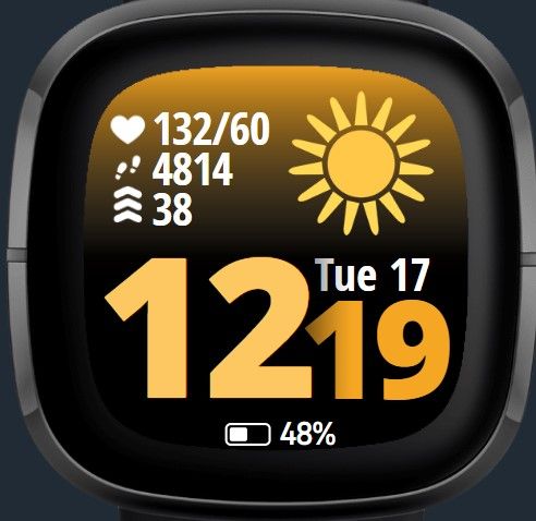 Best fitbit versa best sale clock faces with weather