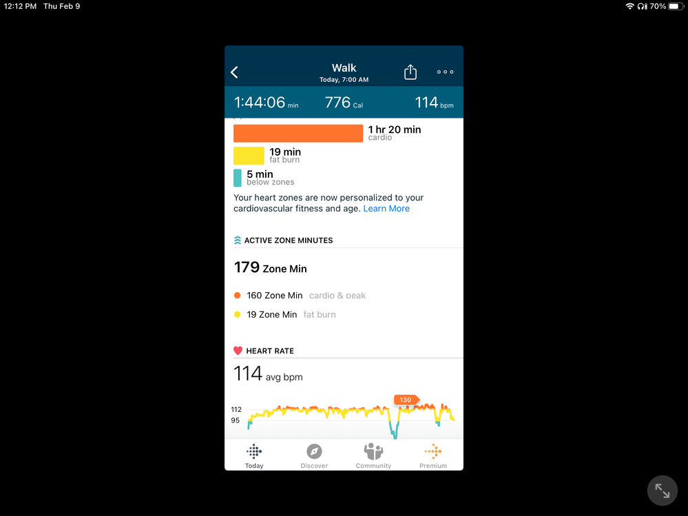 Note how the minutes don’t add up. 100 minutes of walking, 80 min. Of cardio and 0 min of peak = 160 min. Of peak +cardio