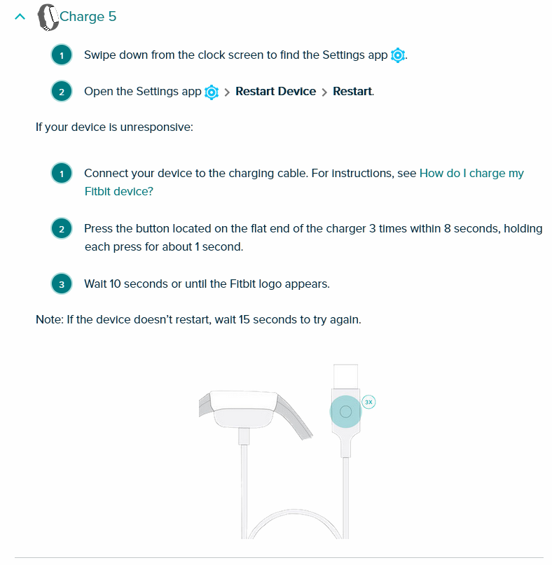 Solved Resetting a Charge 5 Fitbit Community