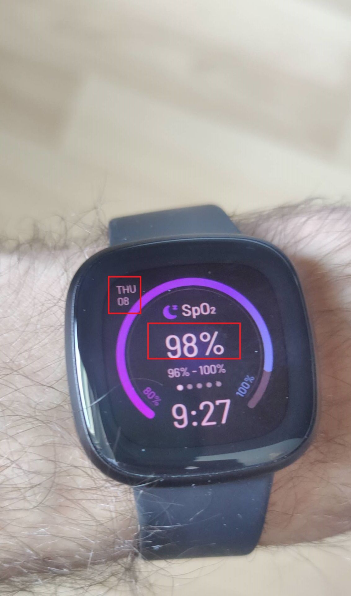 Fitbit best sale versa spo2