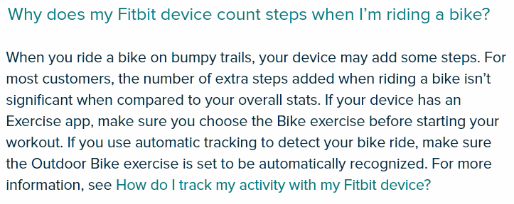 Fitbit biking steps sale