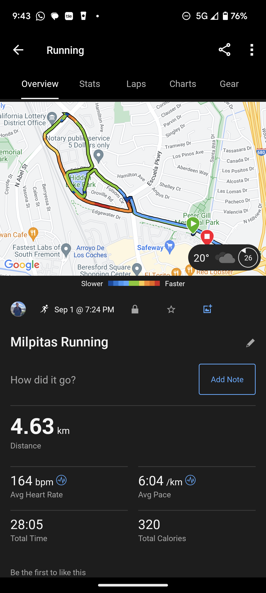 Fitbit track running sales route