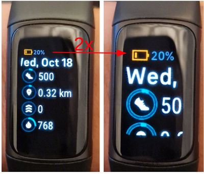 The battery indicator is almost invisible without magnifying