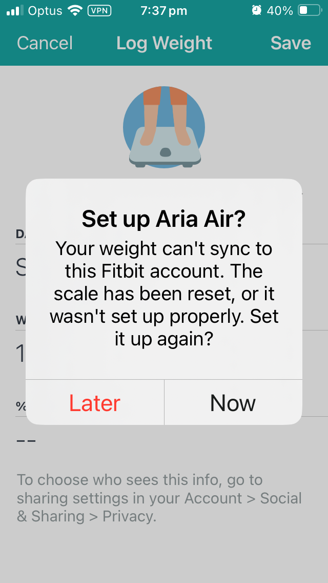 Solved: RESOLVED: Aria Air won't sync - Fitbit Community