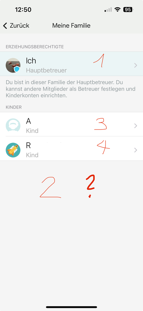 Screenshot Fitbit App. Person 2 Fehlt. Kein "Einlade-Button"