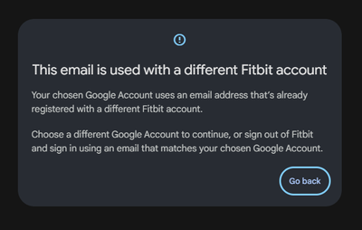 Syncing new fitbit with old online account