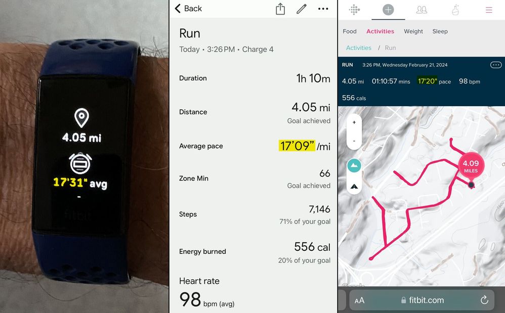 Fitbit charge 3 map my run on sale