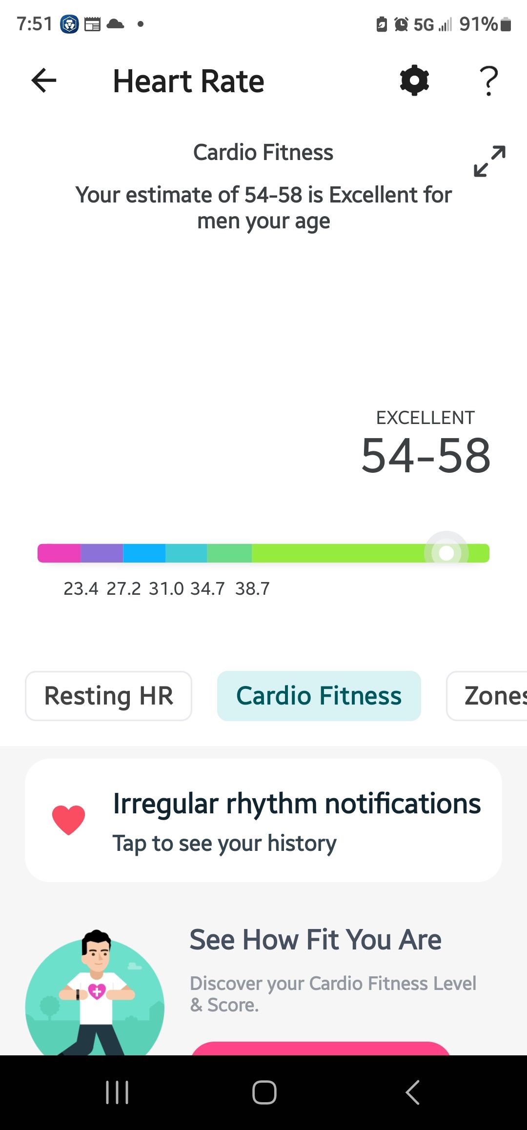 OK what is your cardio score and age Fitbit Community