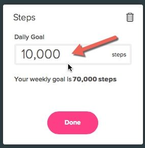 Changing Goals on Dashboard 2