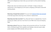 I am returning none of these. It does not say we will not return what you send.